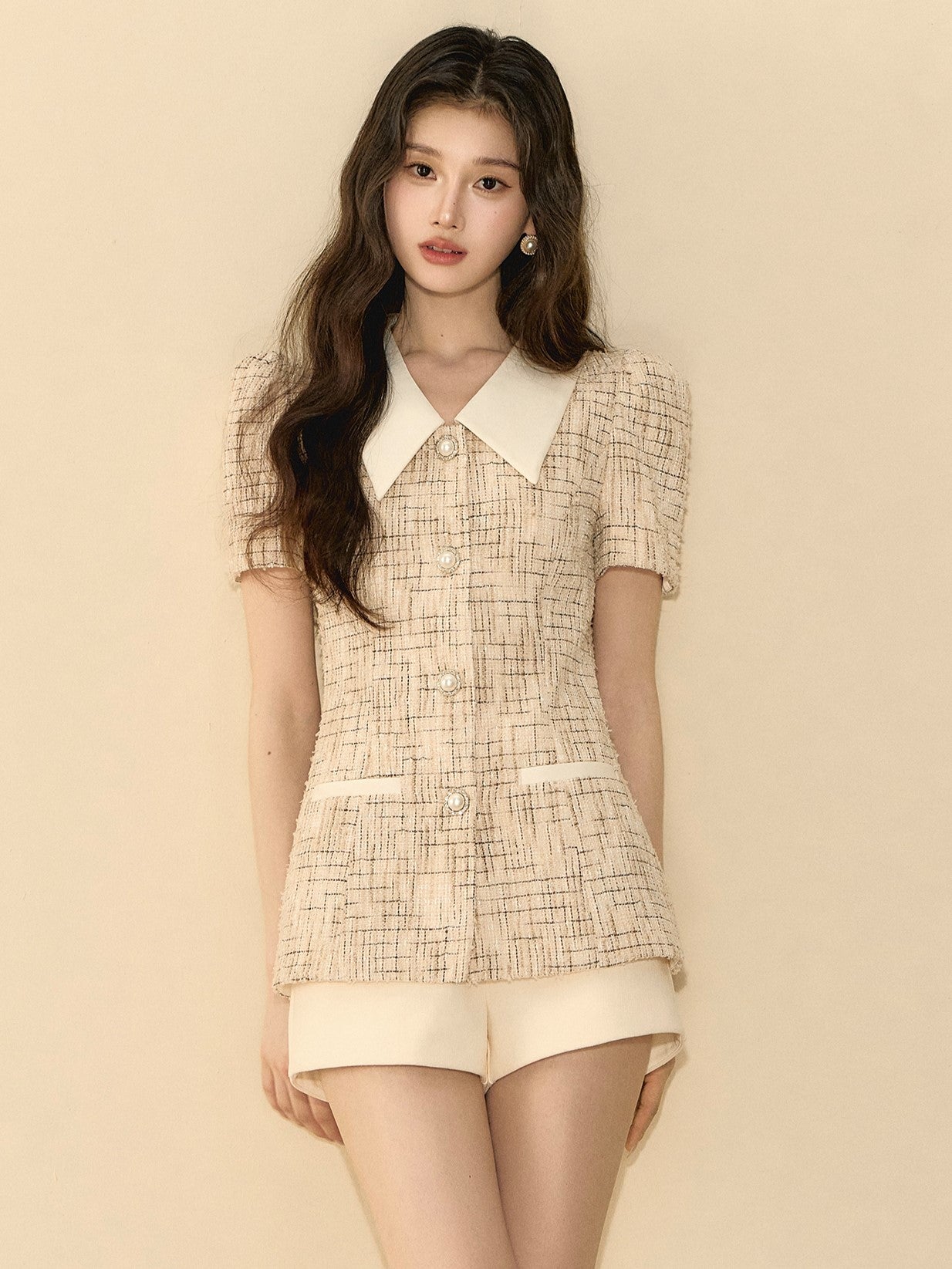 High Waist Gold Button Shorts OSH0137