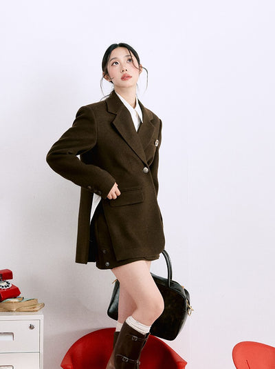 Black and Brown Suit Jacket/Short Skirt/Straight Pants LAL0060