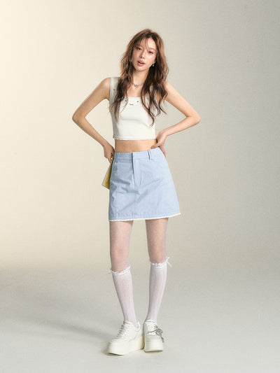Lace-up Short-sleeved Polo Shirt /Skirt SOM0001