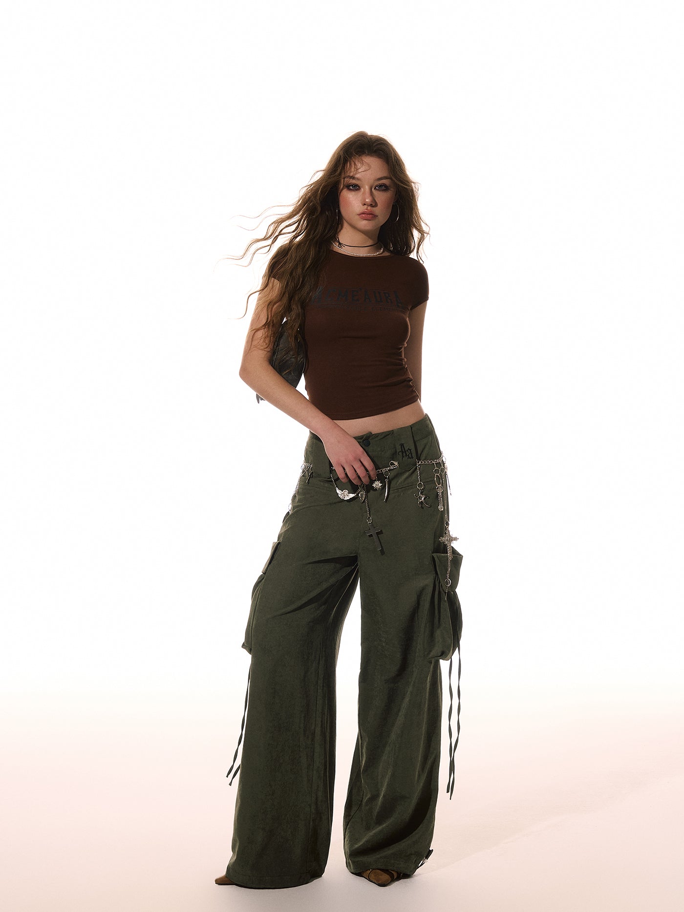 Bowknot Large Pocket Loose Casual Pants ACM0091