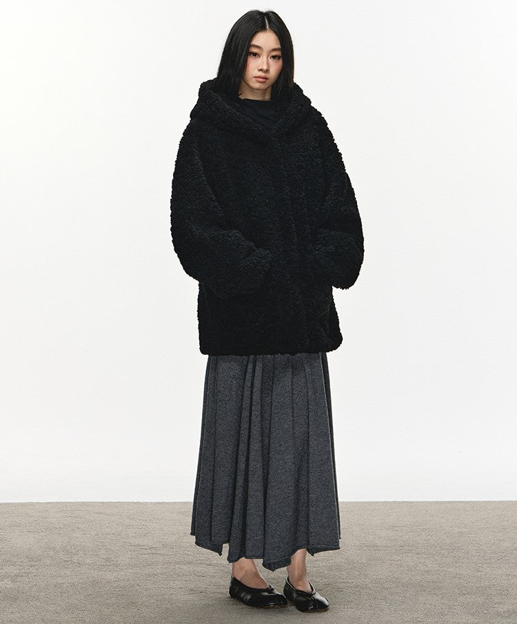 Soft Wool Pleated Midi Skirt ANA0113