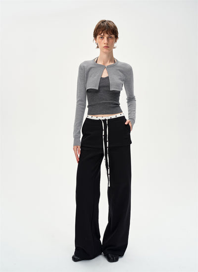 Polka Dot Waist Casual Sweatpants CUR0255