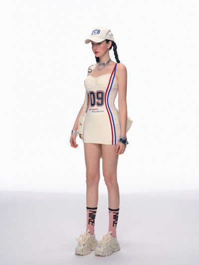 Sports Casual Tight Suspender Short Dress DIA0187