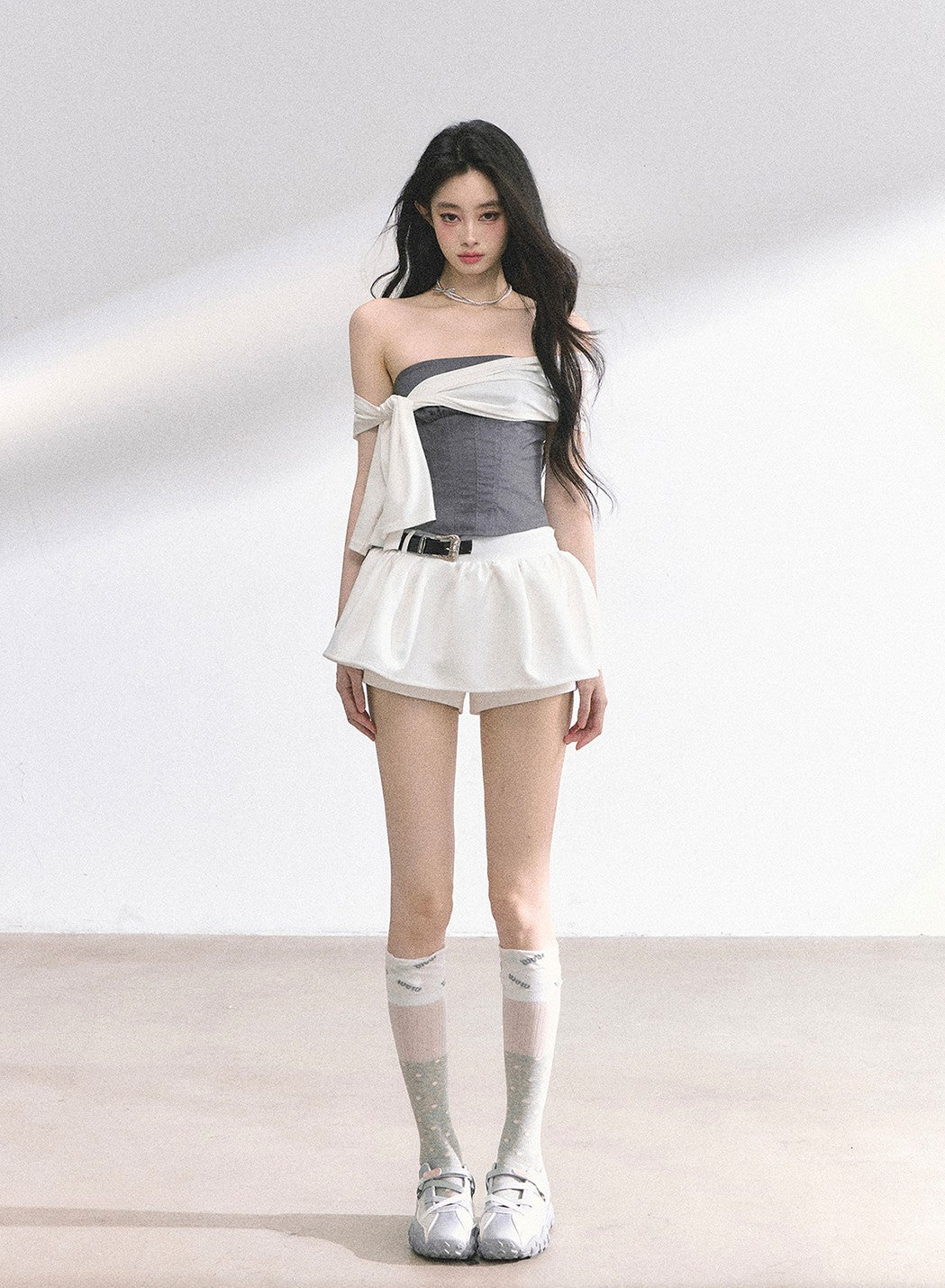 One Shoulder Waist Slim T-shirt DIA0520