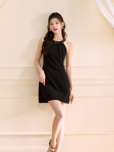 Halter Neck A-line Dress OSH0123