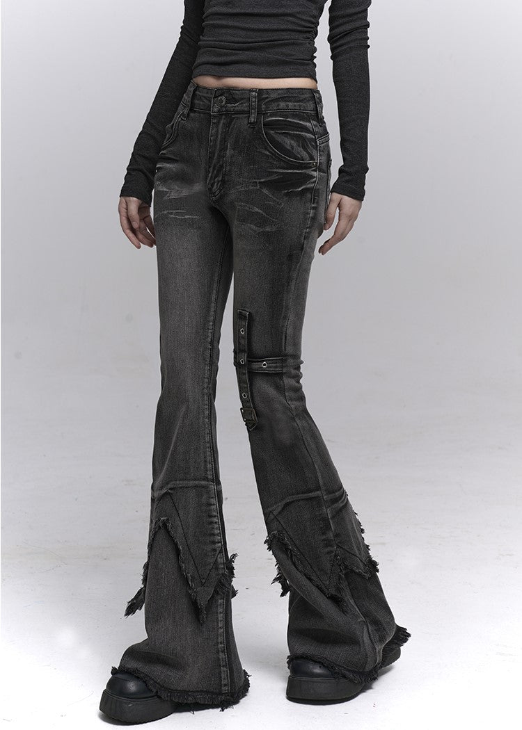 Black Flared Casual Jeans LAD0229