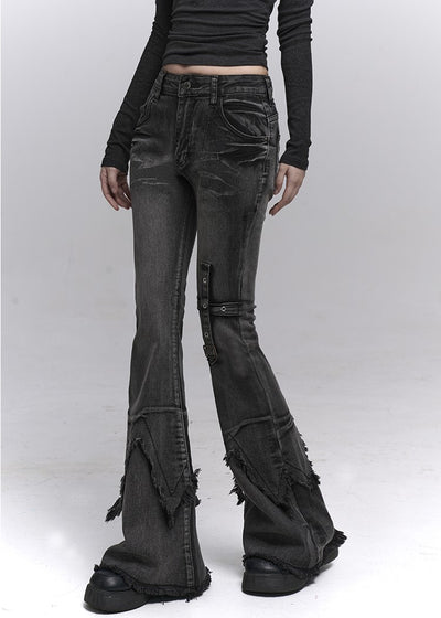 Black Flared Casual Jeans LAD0229