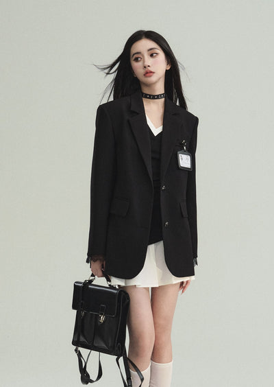 College Style Embroidery Suit Jacket FRA0202