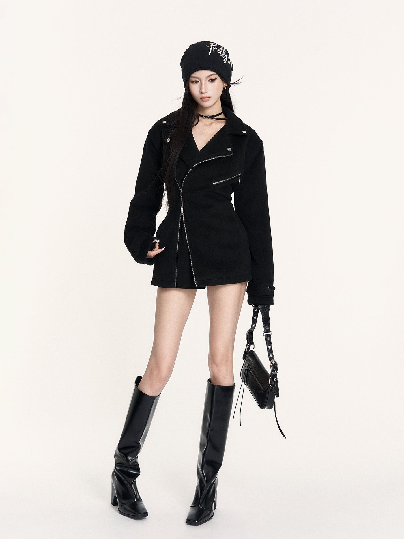 Black Street Style Oversized Jacket VOC0484