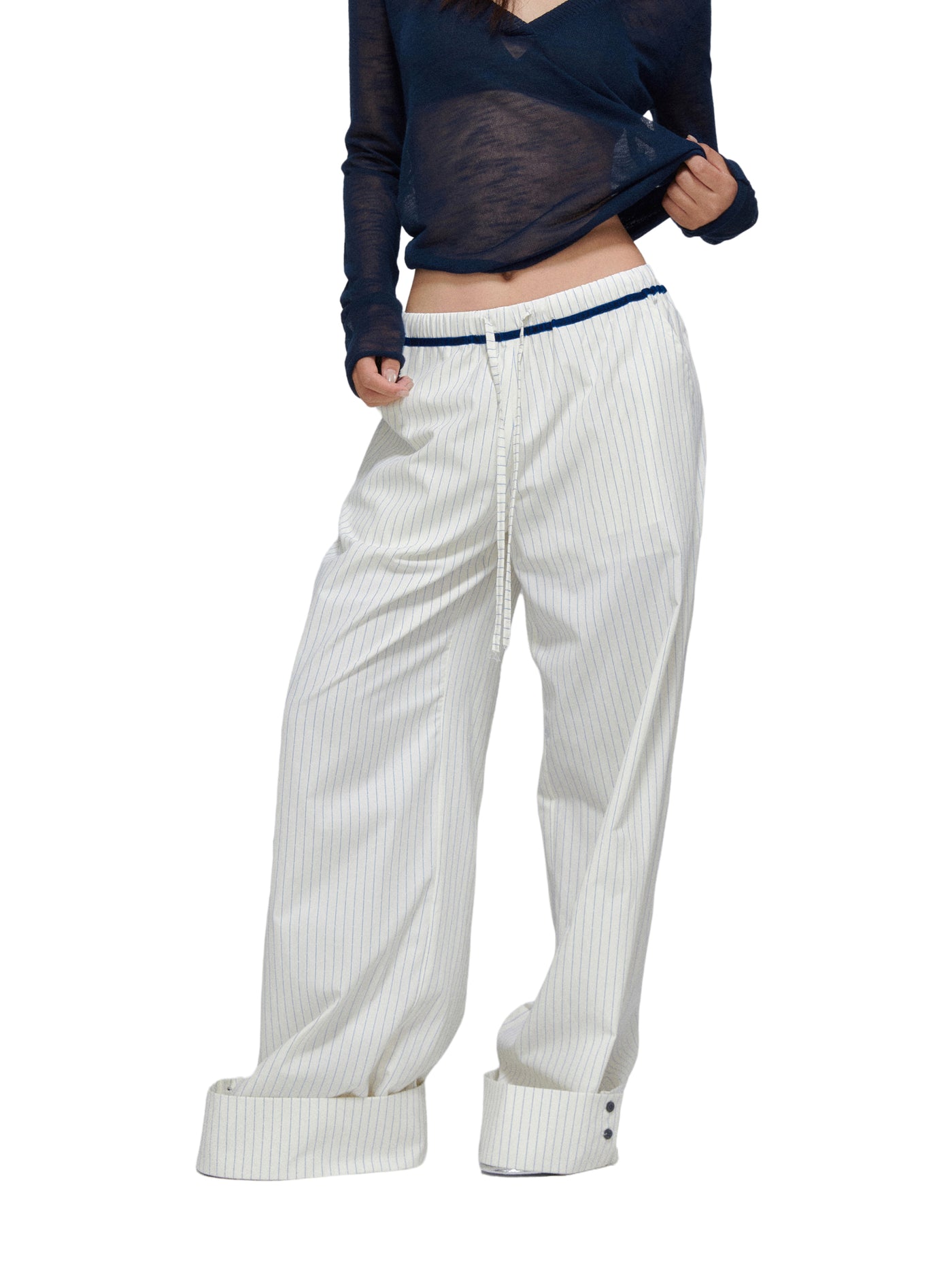 Striped Drape Casual Pants APE0372
