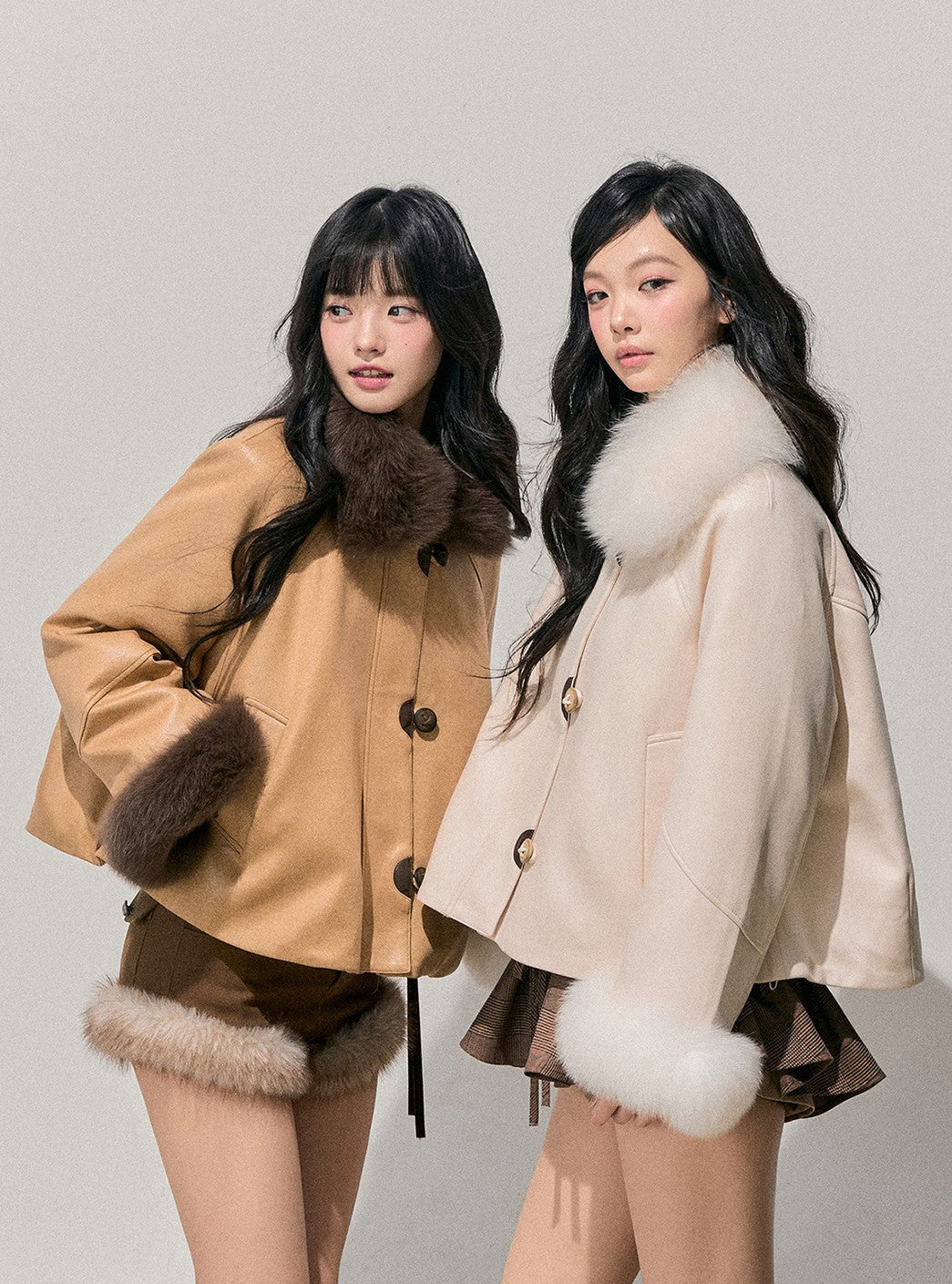 Fur Collar Plush Coat DIA0770