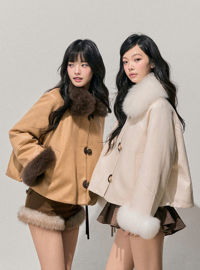 Fur Collar Plush Coat DIA0770
