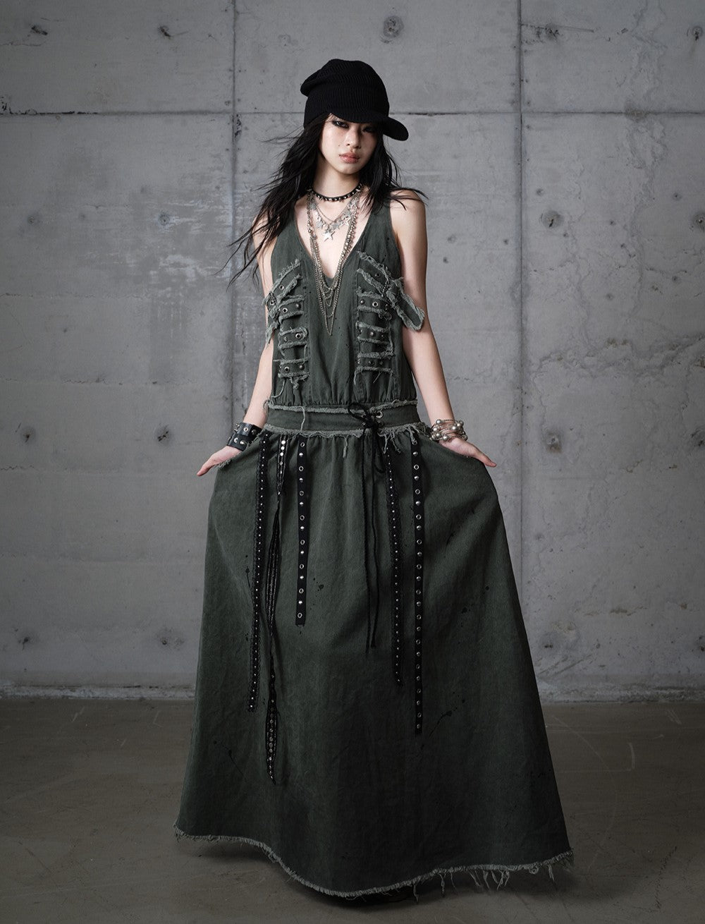 Punk Raw Edge Long Dress NOR0208