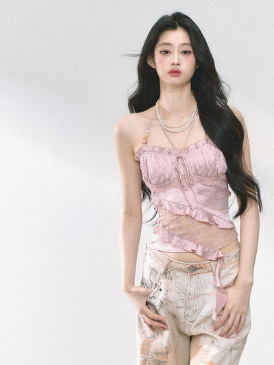 Lace Halter Neck Top DIA0461