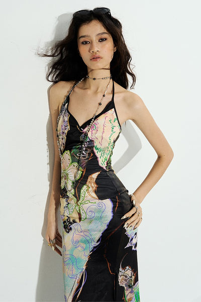 Floral Ocean Sling Fishtail Dress OFA0247