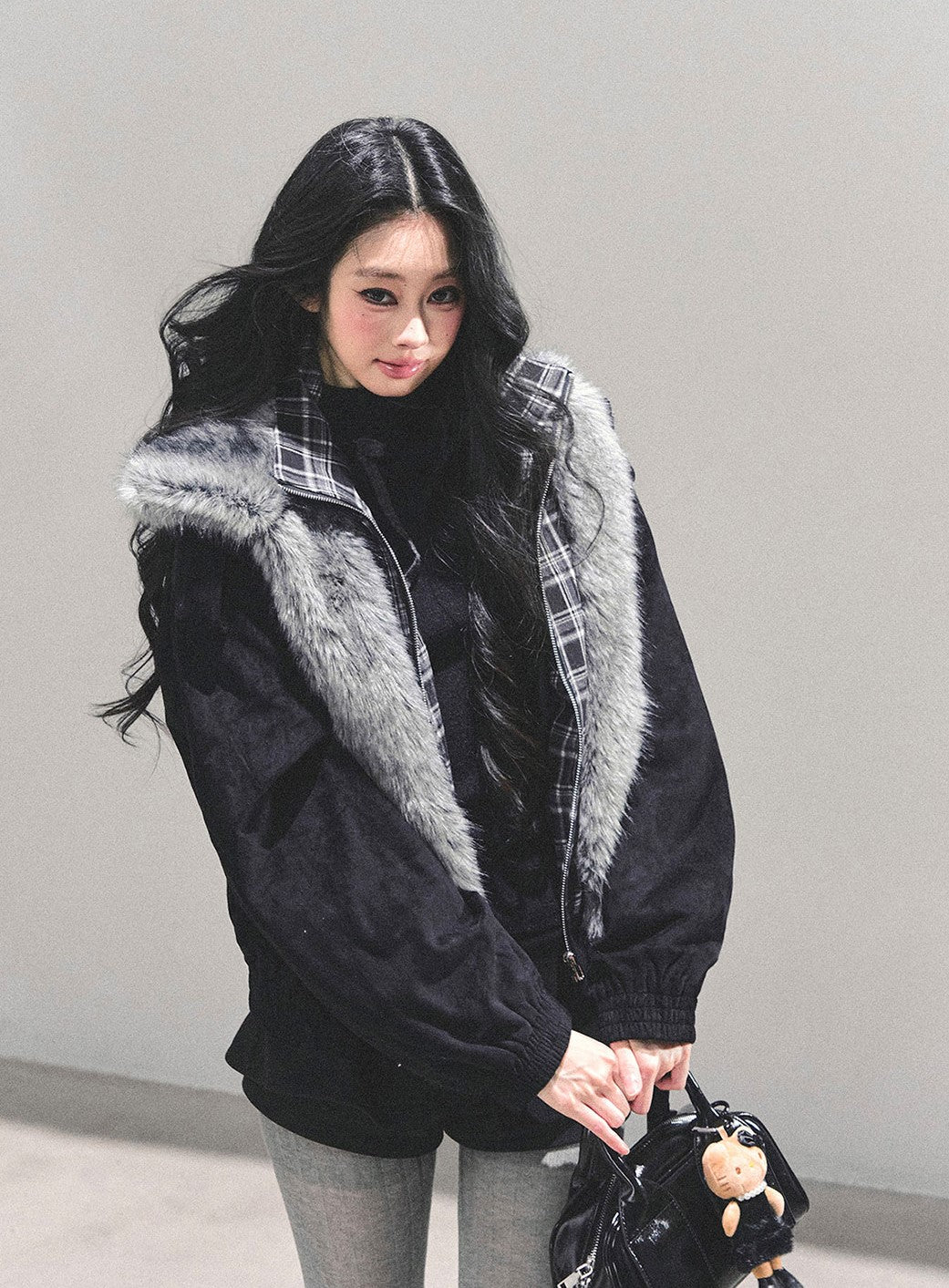 Faux Two-Piece American Style Plaid Jacket DIA0672