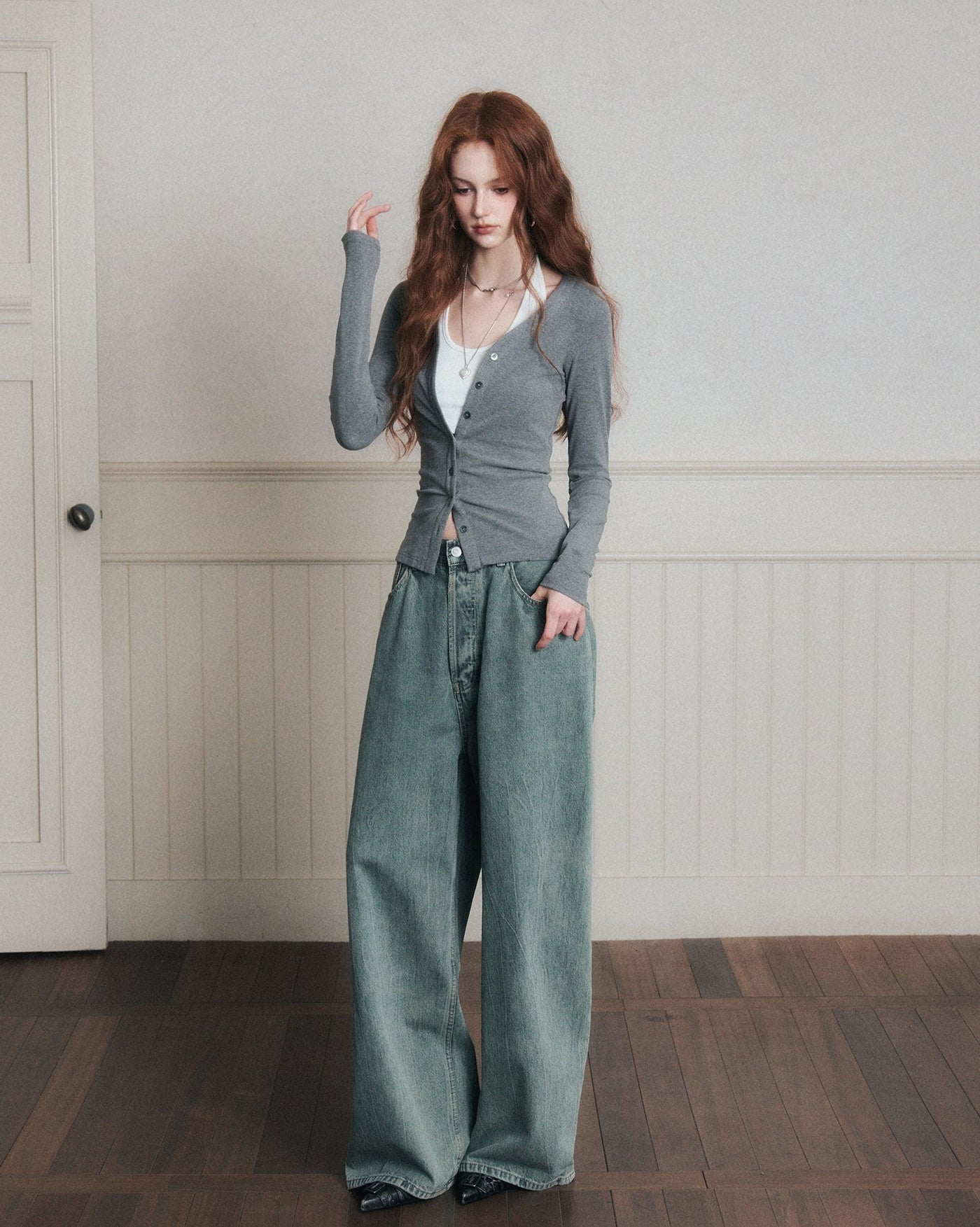 Halter Neck Layered Knitted Cardigan LUL0171
