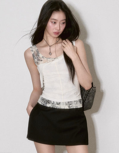 Lace Splicing Fake Two-piece Camisole VIA0144