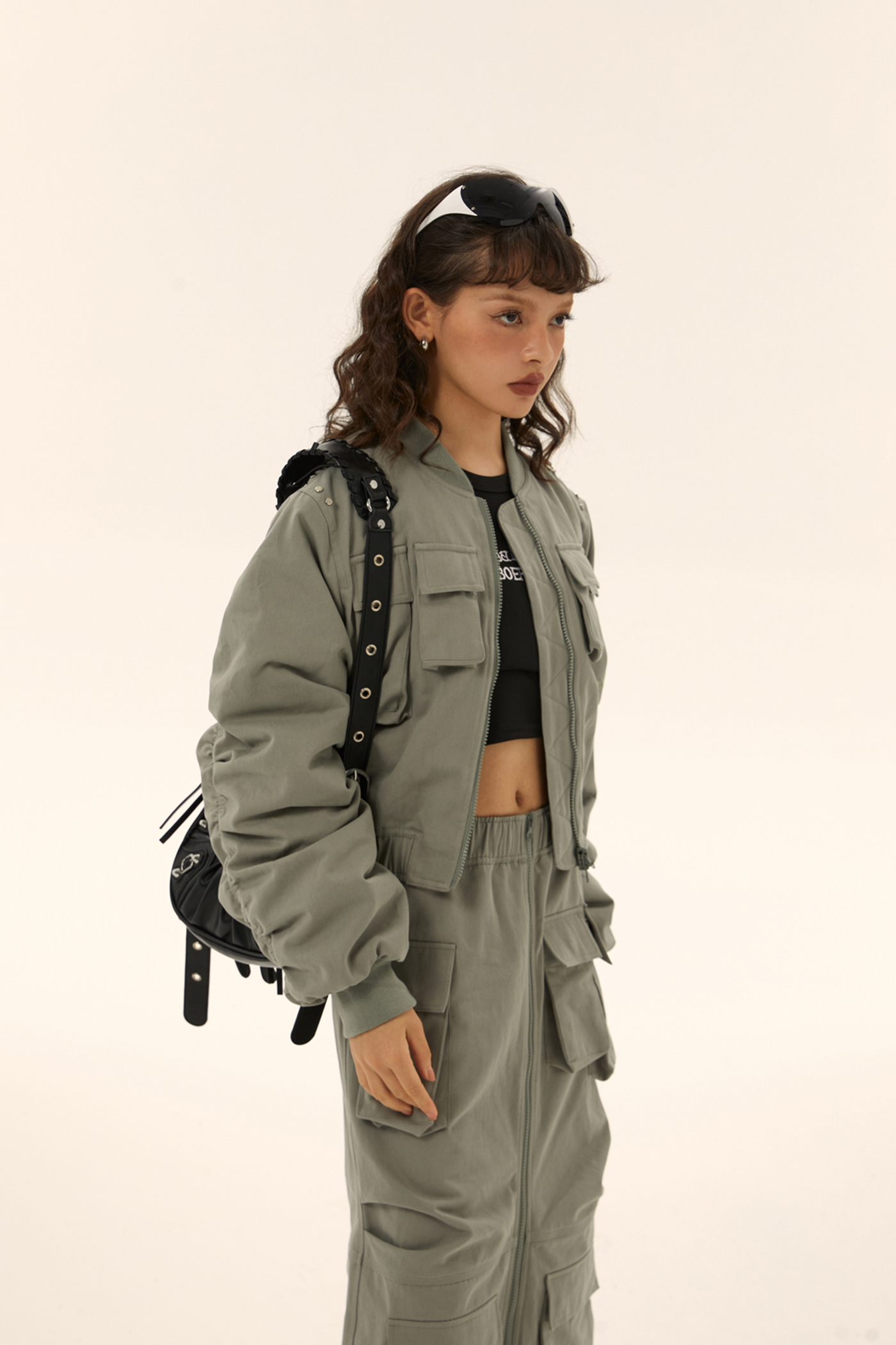 Bomber Jacket and Pocket Midi Skirt EZE0122