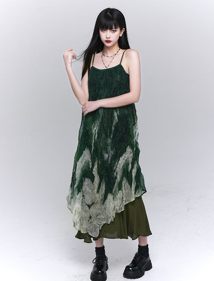 Summer Green Suspender Dress LAD0111