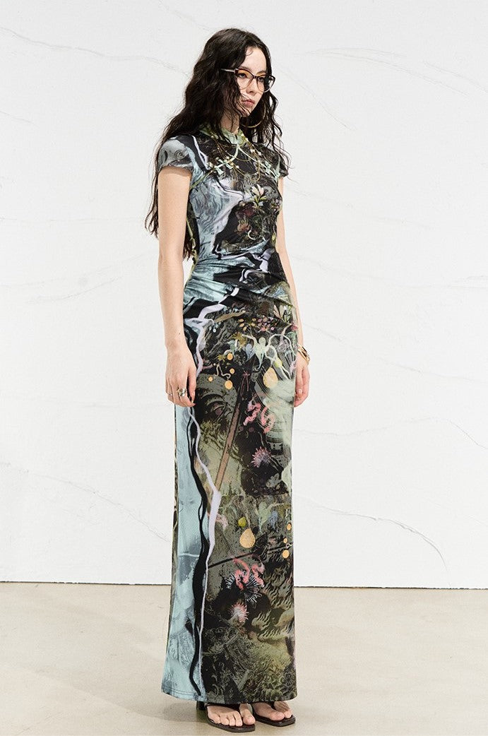 Forest River Printed Dress OFA0253