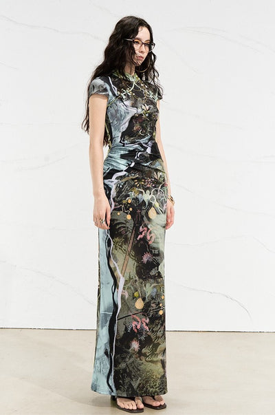 Forest River Printed Dress OFA0253