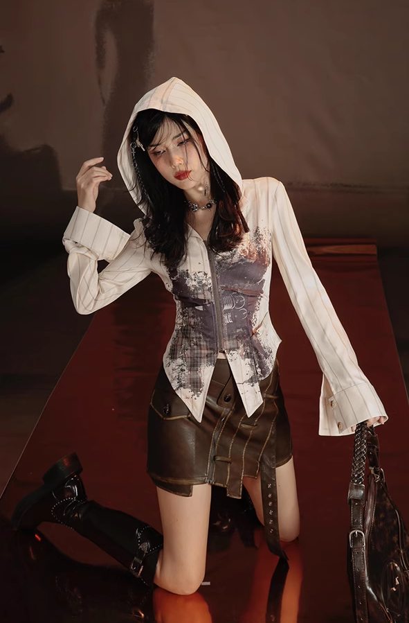 Rock American Handmade Distressed Leather Skirt MUM0003
