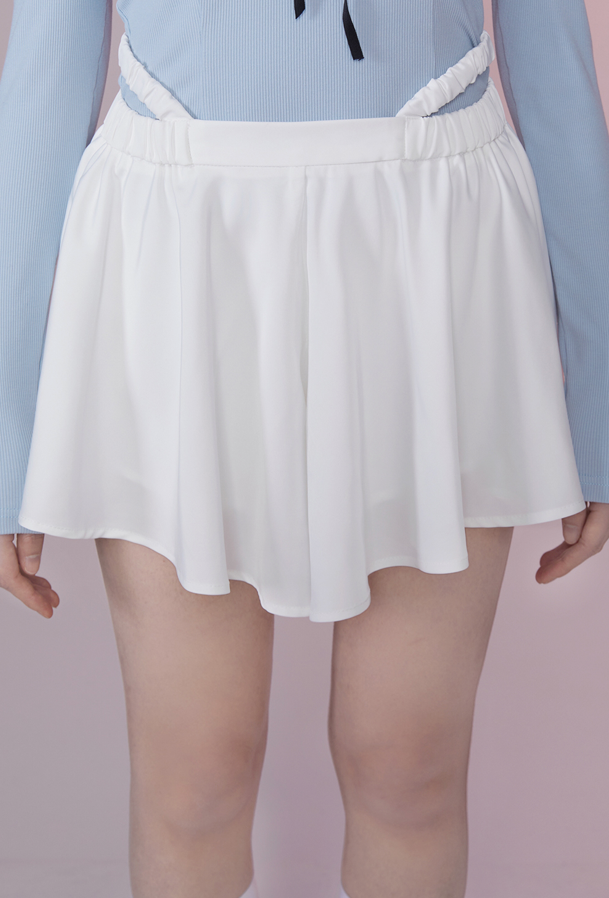 Elastic waist design ruffle culotte skirt GIF0020