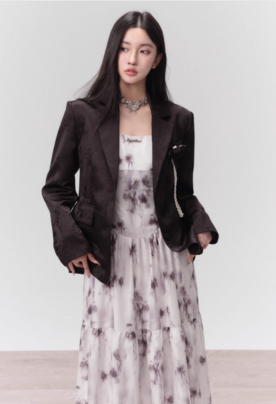 Rain Ink Style Blooming Suspender Dress FRA0112