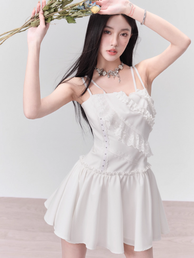 Lace Suspender Cake Short Dress FRA0113