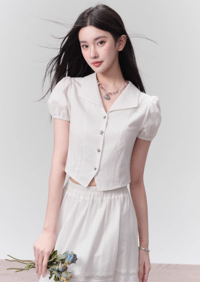 Fluttering First Love White Shirt/Skirt FRA0115