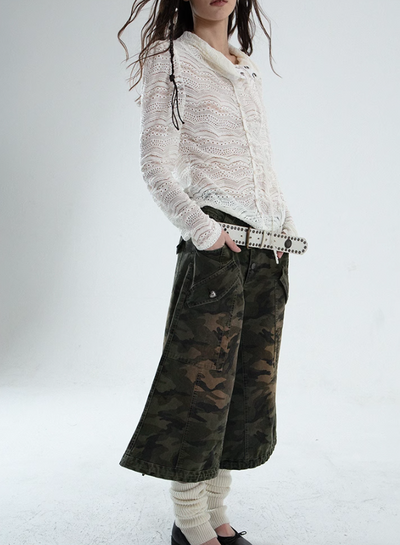 Low-waist Loose Workwear Camouflage Pants DOU0048