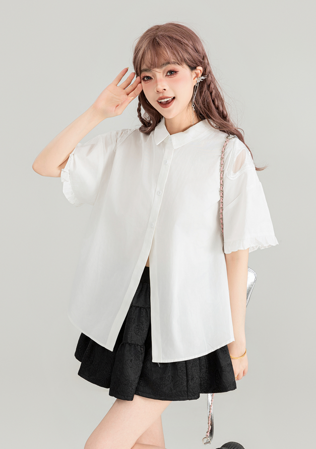 Shirt with see-through back in the shape of a butterfly KEI0032