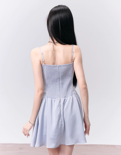 Pleated Satin Advanced Suspender Dress FRA0143