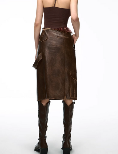 Mid-length American Leather Skirt VVO0035