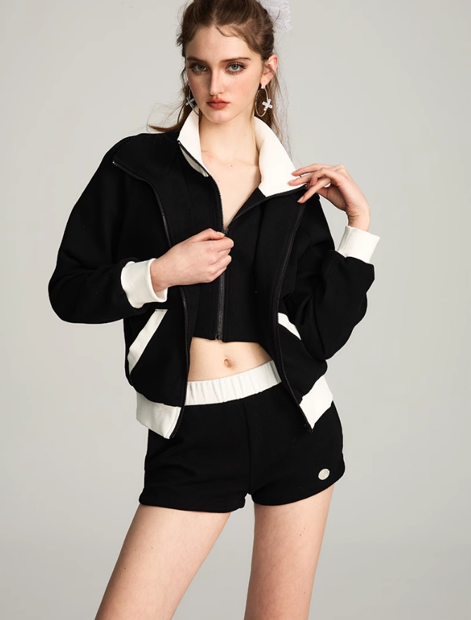 Double Placket Sweater Jacket/Shorts VVO0046