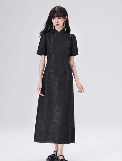 Chinese Style Design Waist Short-sleeved Dress COH0028