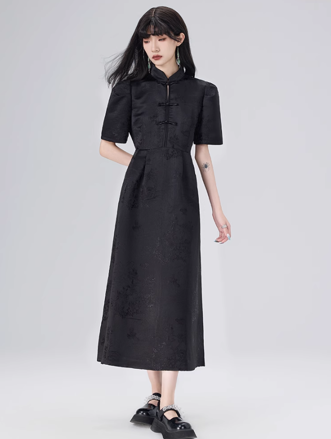 Chinese Style Stand Collar Design Dress COH0029