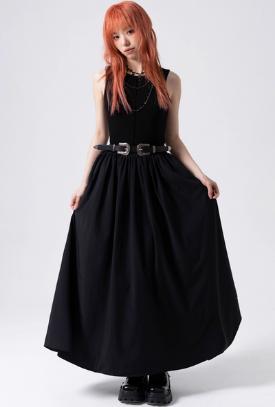 Black sleeveless knit dress MIS0035
