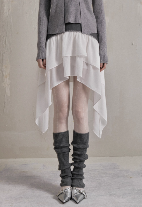 Irregular Hem Frilled Layered Mini-Skirt SAL0034