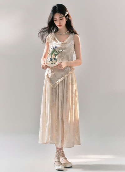 Floral Elegance Sleeveless Dress YOO0036
