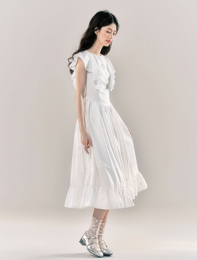 Ruffle Sleeve Waist Switch Sweet Dress YOO0049