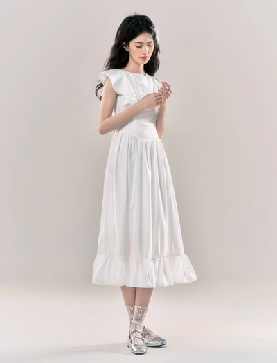 Ruffle Sleeve Waist Switch Sweet Dress YOO0049