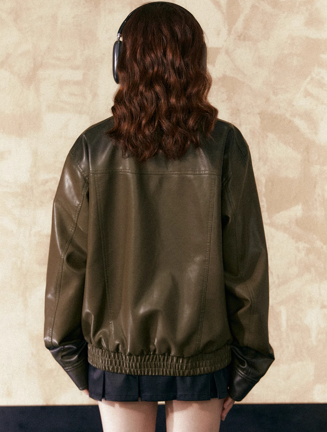 Retro Short Leather Jacket EZE0157