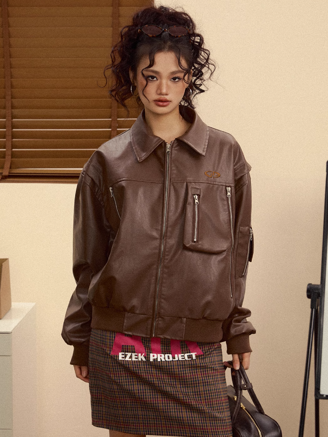 Short Leather Jacket EZE0159