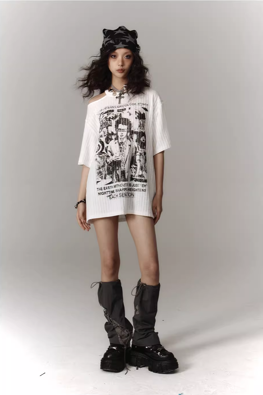 American punk subculture print T-shirt KIN0118