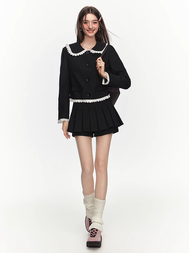 College Style Short Jacket/Skirt MEE0132