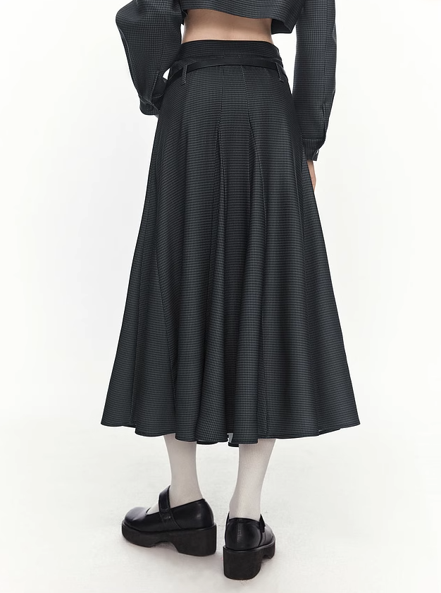 Mid-length Workwear Style Pattern Skirt MEE0158