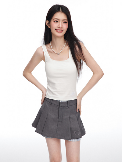 Butterfly Pattern See-through Knit Top & Inner Sleeveless Top NTO0053