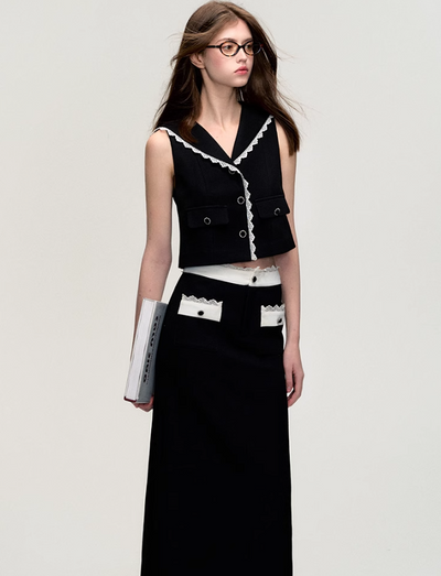 Moon Shadow Black Fragrance Vest/Short Skirt/Long Skirt OAK0182